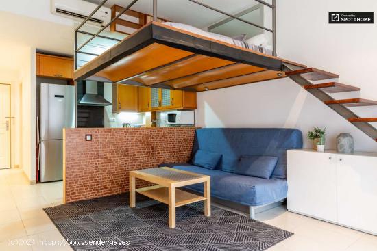  Amplio estudio con dormitorio tipo loft en alquiler en El Raval - BARCELONA 