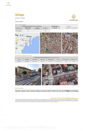  Se Vende Suelo Urbano Consolidado en el CENTRO de Málaga - MALAGA 
