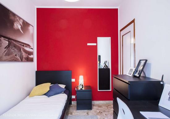  Habitación individual soleada con baño privado y con terraza - MADRID 
