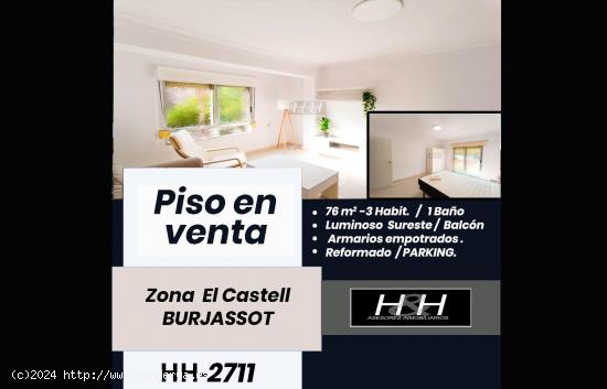  Piso reformado y luminoso en El Castell. / HH Asesores, Inmobiliaria en Burjassot/ - VALENCIA 